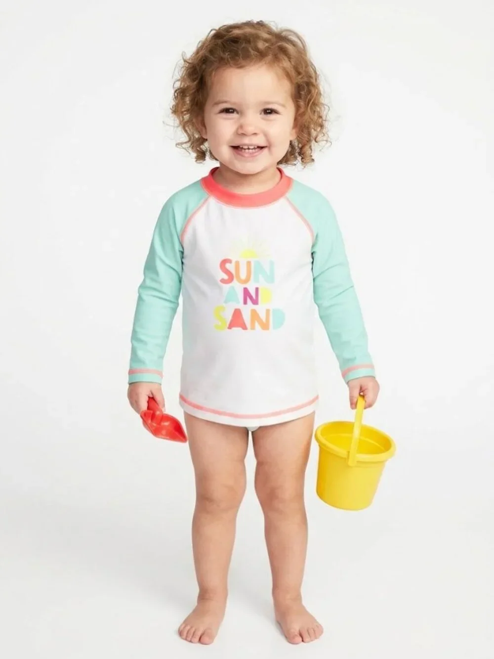 Cat & Jack Girls Rash Guard Top Neon Graphic Long Sleeve 4T